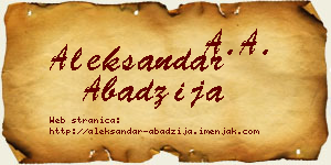 Aleksandar Abadžija vizit kartica